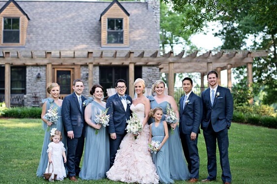 Wedding Party for Blush and dusty blue wedding